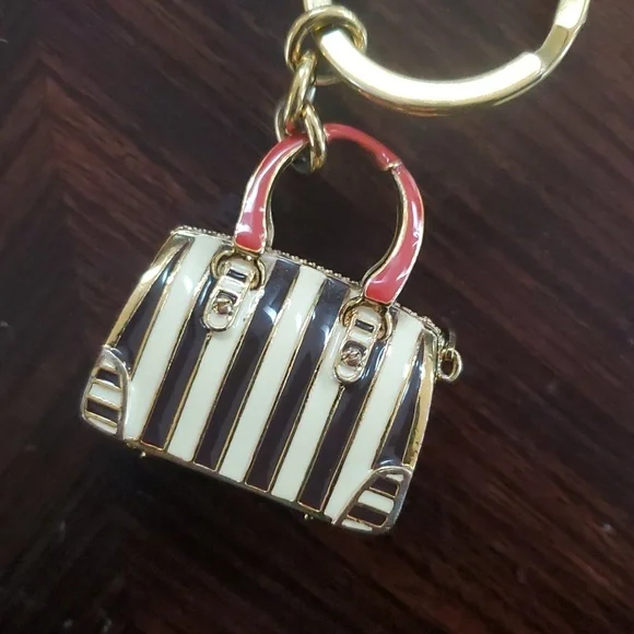 Henri Bendel striped Speedy satchel key fob - Picture 6 of 9